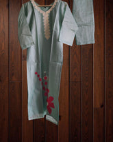Chanderi Embroidered Kurta Set with Scalloped Dupatta – 3 Pc Fully Stitched Suit